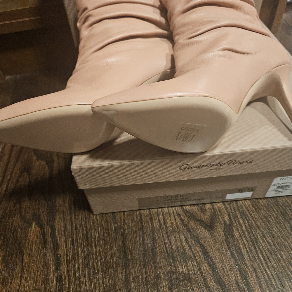 Gianvito Rossi Cecile Leather Ankle Boots Size 36.5 - Picture 9 of 10